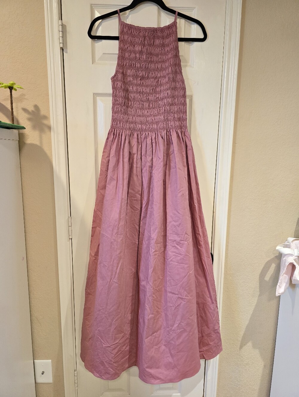Faithfull The Brand Laia Sleevless Smocked Maxi Dress Valentine Pink Size 4 - Picture 3 of 10